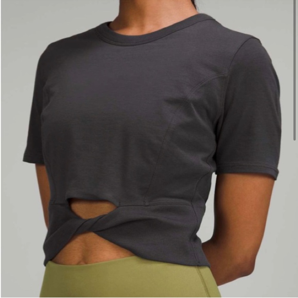 Lululemon Cropped Cotton Ribbed-Band T-Shirt